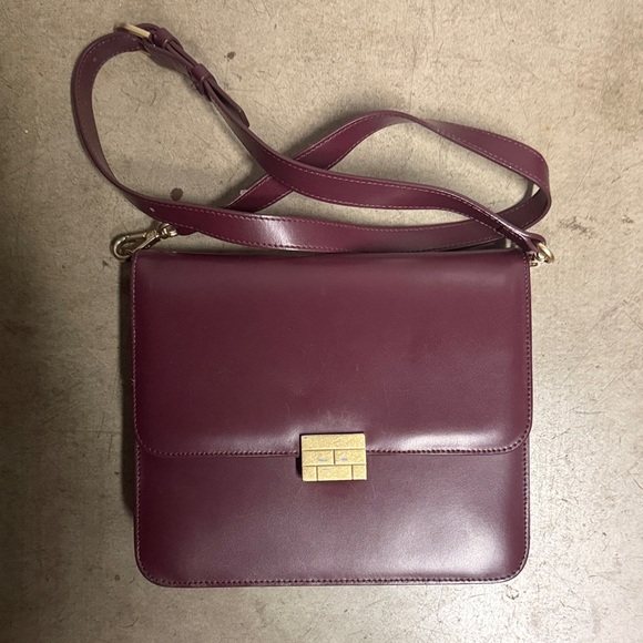Frame Denim Handbags - Frame Burgundy/ Purple Leather Crossbody Bag